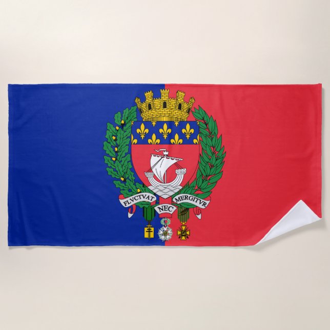 Flagge von Paris (Frankreich) Strandtuch (Vorderseite)