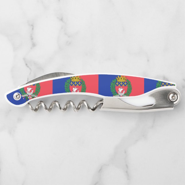 Flagge von Paris, Frankreich Waiter's Corkschraube Kellnermesser (Rückseite)