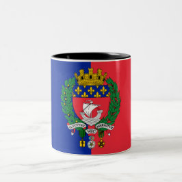 Flagge von Paris (Frankreich) Zweifarbige Tasse