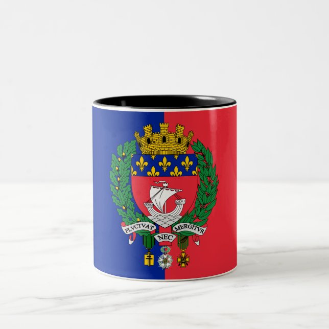 Flagge von Paris (Frankreich) Zweifarbige Tasse (Mittel)