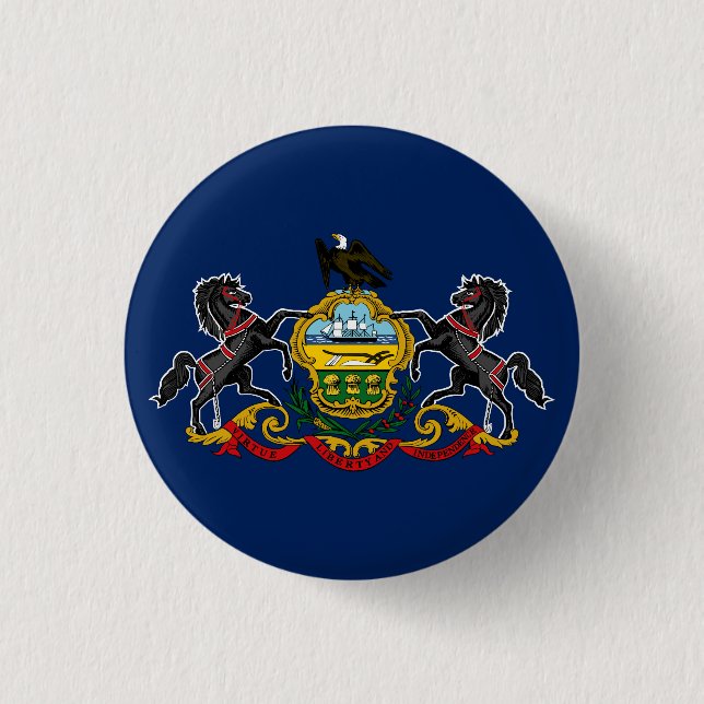 Flagge von Pennsylvania Button (Vorderseite)