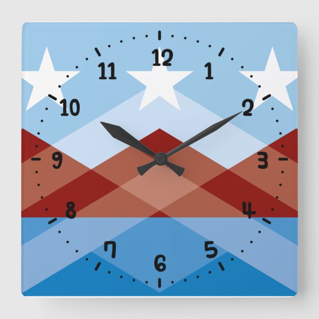 Flagge von Peoria, Arizona Quadratische Wanduhr (Vorderseite)