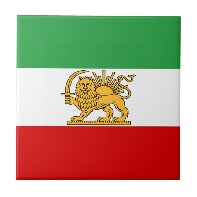 Flagge von Persien/von Iran (1964-1980) Fliese (Vorderseite)