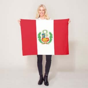 Flagge von Peru-Emblem Pabellón Nacional klein Fleecedecke