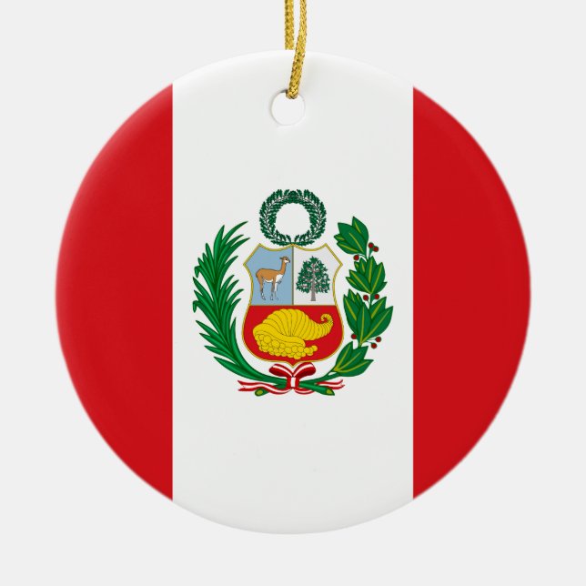 Flagge von Peru Keramikornament (Vorne)
