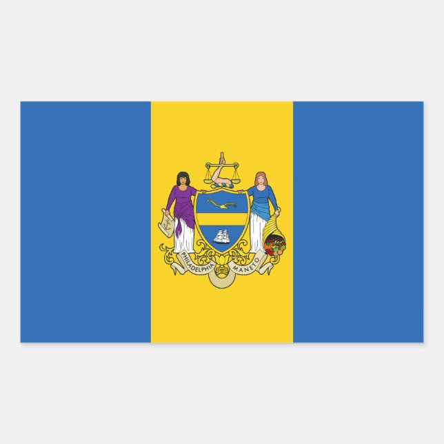 Flagge von Philadelphia, Pennsylvania Rechteckiger Aufkleber (Vorderseite)