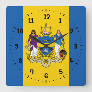 Flagge von Philadelphia, Pennsylvania Square Wall Quadratische Wanduhr