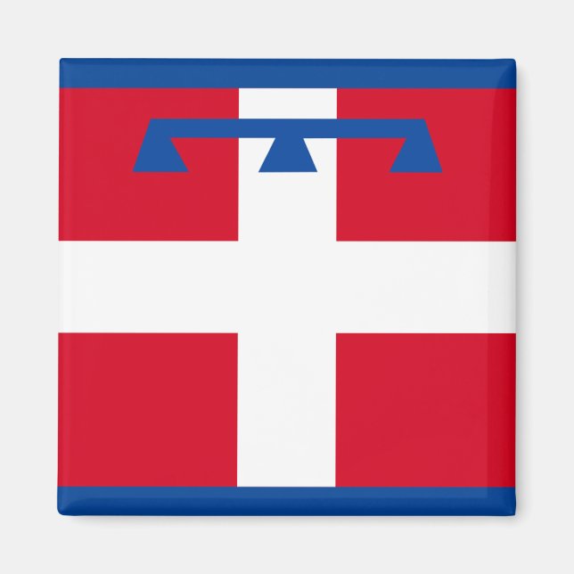 Flagge von Piemont (Italien) Magnet (Vorne)