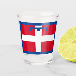 Flagge von Piemont (Italien) Schnapsglas