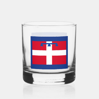 Flagge von Piemont (italienische Region) Whiskyglas