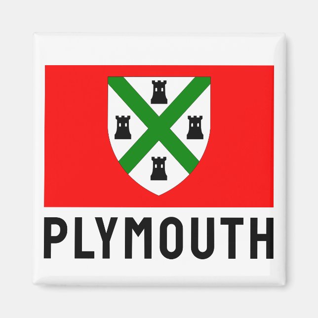 Flagge von Plymouth (England) Magnet (Vorne)