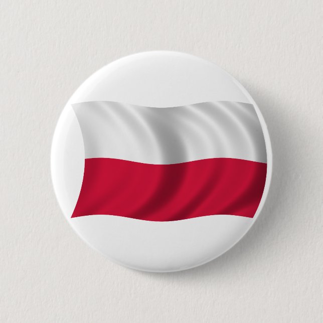 Flagge von Polen Button (Vorderseite)