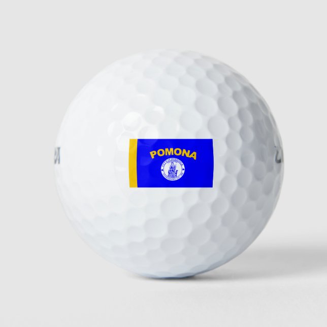 Flagge von Pomona (Kalifornien) Golfball (Vorderseite)