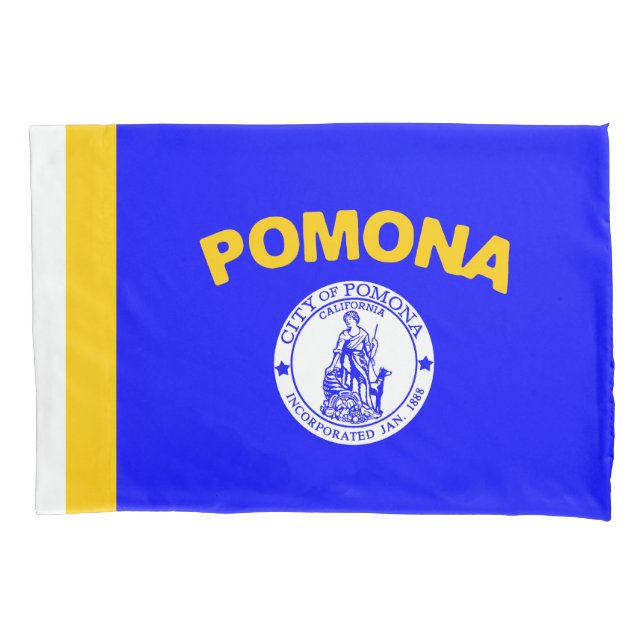 Flagge von Pomona (Kalifornien) Kissenbezug (Vorderseite-Links)