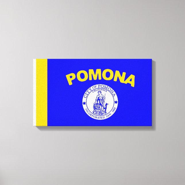 Flagge von Pomona (Kalifornien) Leinwanddruck (Vorderseite)