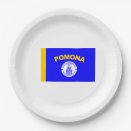Flagge von Pomona (Kalifornien) Pappteller