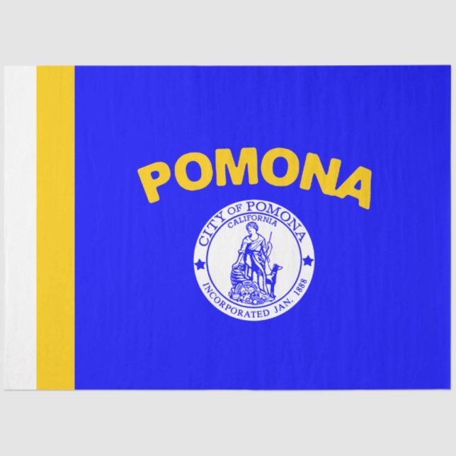 Flagge von Pomona (Kalifornien) Seidenpapier (Vorderseite)