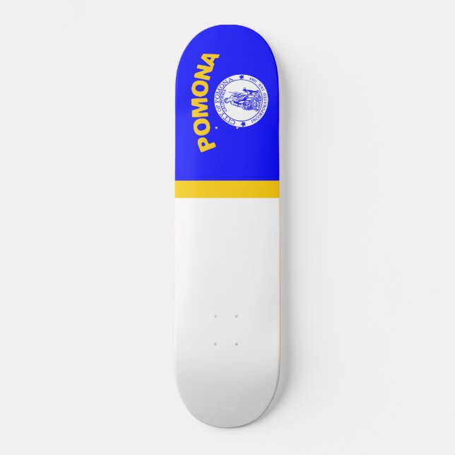 Flagge von Pomona (Kalifornien) Skateboard (Vorderseite)