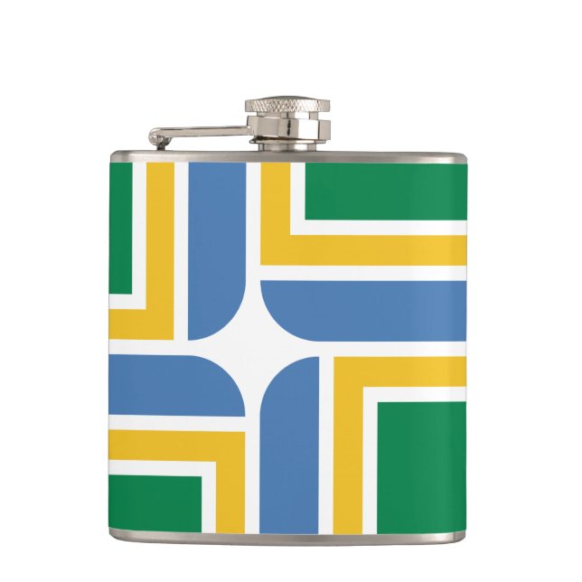 Flagge von Portland, Oregon Flask Flachmann (Vorderseite)