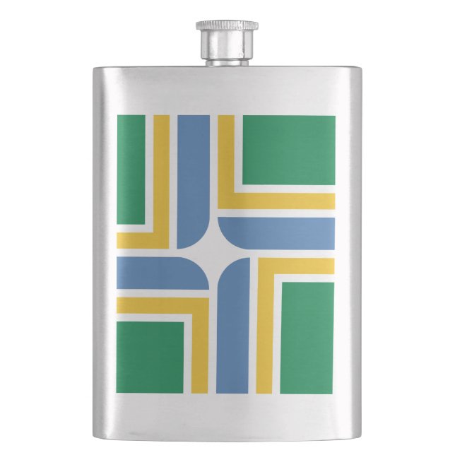 Flagge von Portland, Oregon Flask Flachmann (Vorderseite)