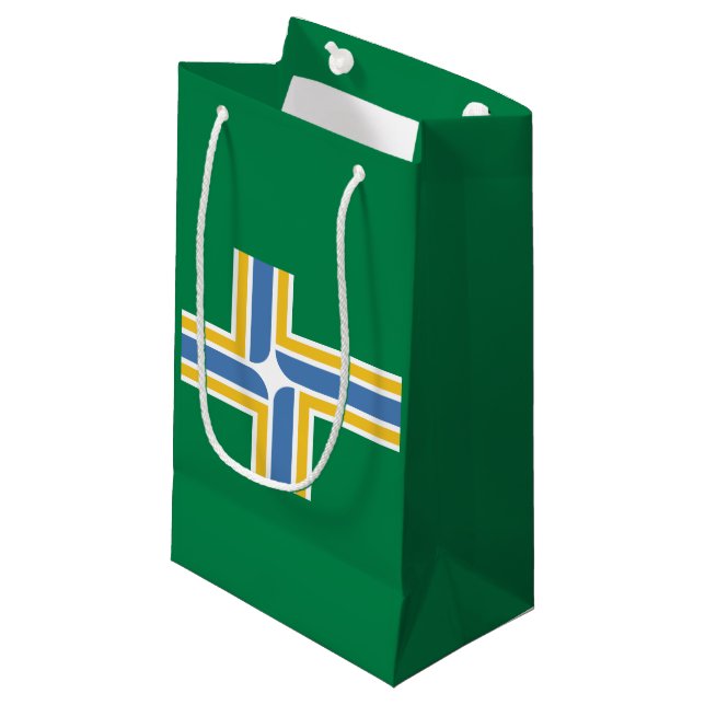 Flagge von Portland, Oregon Kleine Geschenktasche Kleine Geschenktüte (Vorderseite Schrägansicht)