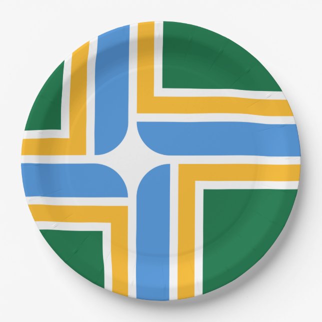 Flagge von Portland (Oregon) Pappteller (Vorderseite)