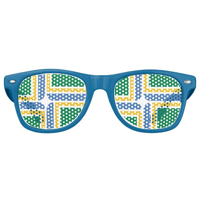 Flagge von Portland, Oregon Retro-Sonnenbrille Partybrille (Vorderseite)