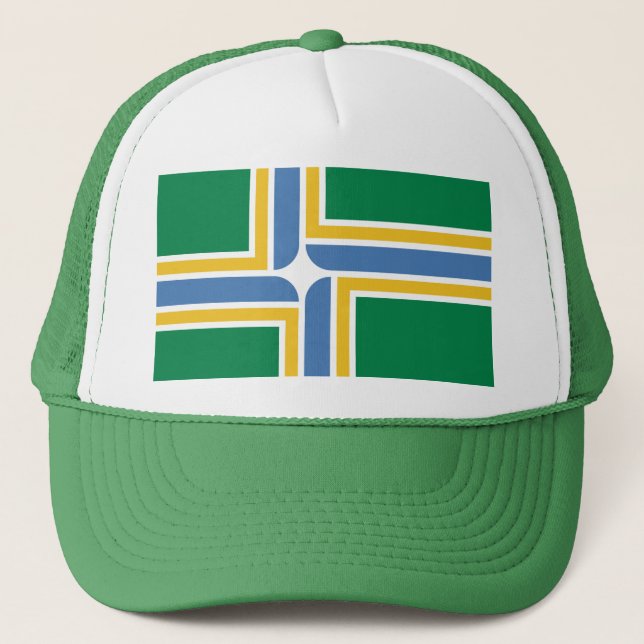Flagge von Portland, Oregon Trucker Hat Truckerkappe (Vorderseite)