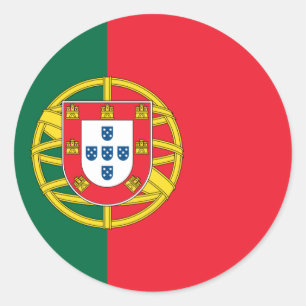 Flagge von Portugal Runder Aufkleber