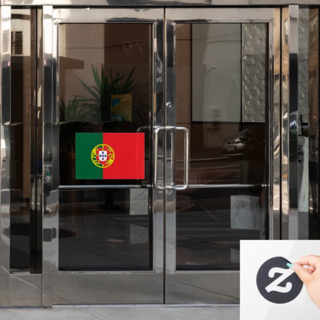 Flagge von Portugal zugeschnitten  Fensteraufkleber (Büro Tür)