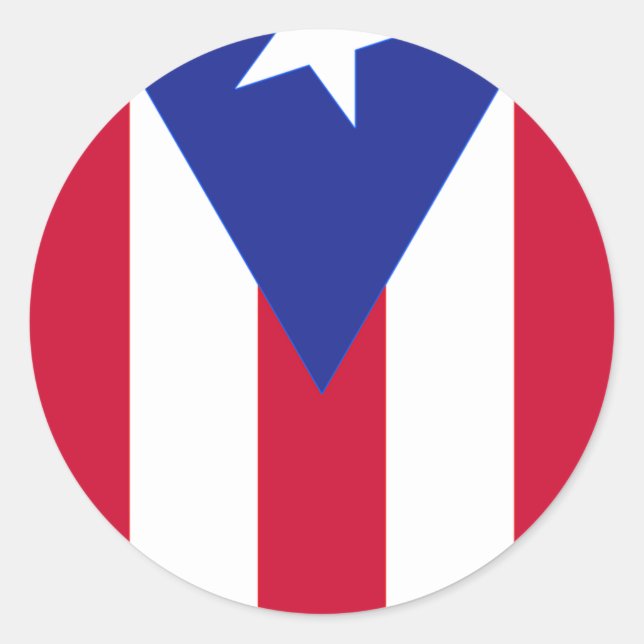 Flagge von Puerto Rico - Bandera de Puerto Rico Runder Aufkleber (Vorderseite)