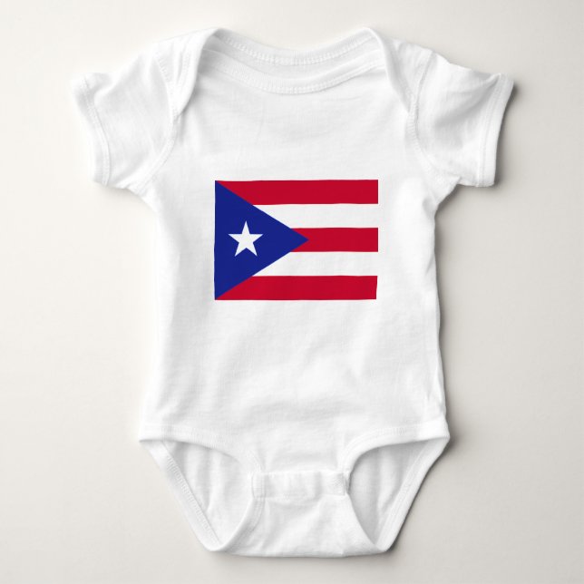 Flagge von Puerto- Rico - Banderade Puerto Rico Baby Strampler (Vorderseite)