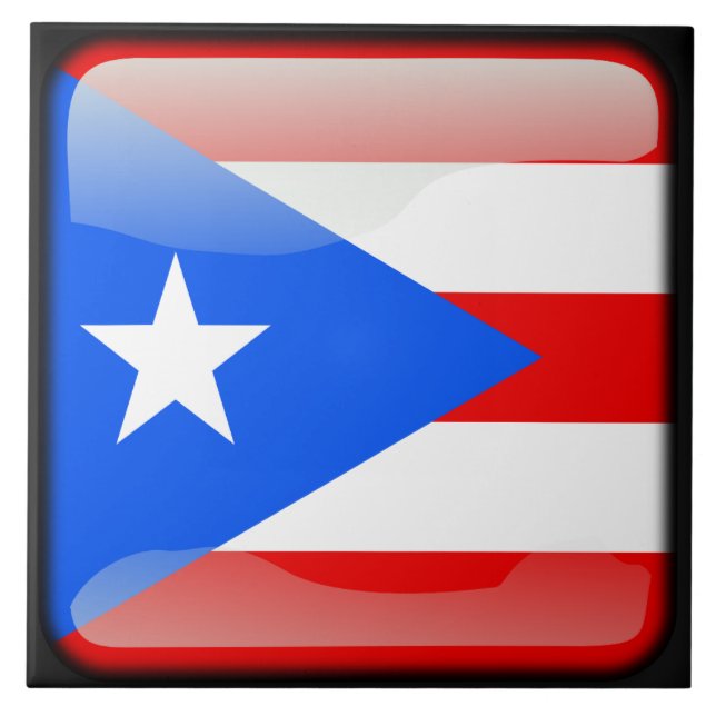 Flagge von Puerto Rico Fliese (Vorderseite)