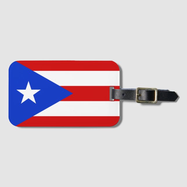 Flagge von Puerto Rico Gepäckanhänger (Vorderseite (Horizontal))