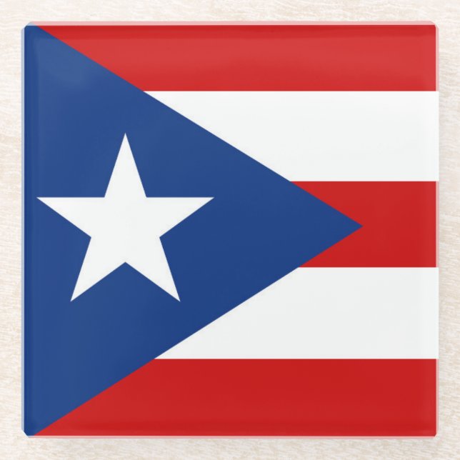 Flagge von Puerto Rico Glasuntersetzer (Vorderseite)