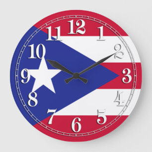 Flagge von Puerto Rico Große Wanduhr