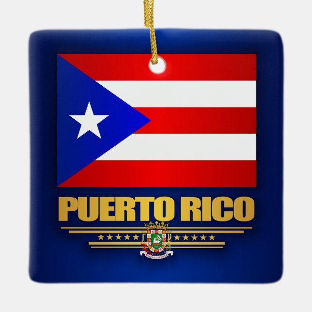 Flagge von Puerto Rico Keramikornament (Vorderseite)