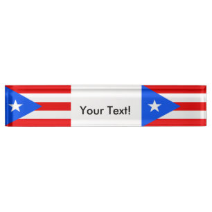 Flagge von Puerto Rico Namensplakette