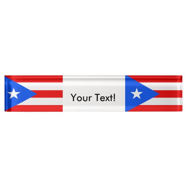 Flagge von Puerto Rico Namensplakette (Vorderseite)