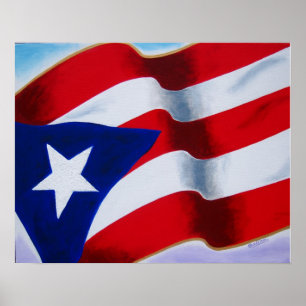 Flagge von Puerto Rico Poster