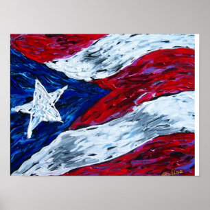 Flagge von Puerto Rico Poster