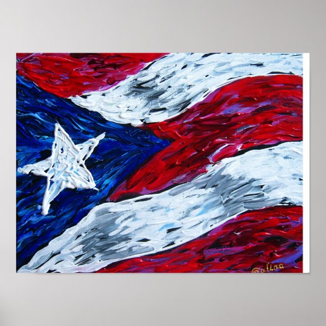 Flagge von Puerto Rico Poster (Vorne)