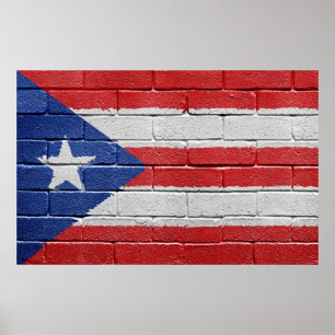 Flagge von Puerto Rico Poster