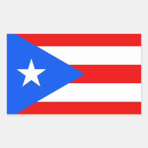 Flagge von Puerto Rico Rechteckiger Aufkleber