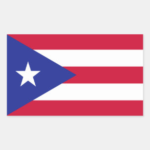 Flagge von Puerto Rico Rechteckiger Aufkleber