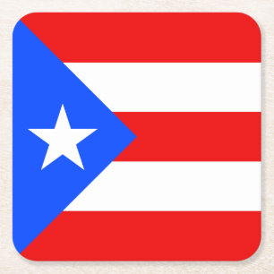 Flagge von Puerto Rico Rechteckiger Pappuntersetzer