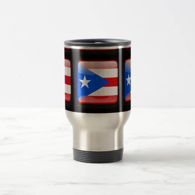 Flagge von Puerto Rico Reisebecher (Mittel)