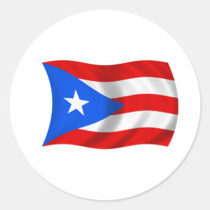 Flagge von Puerto Rico Runder Aufkleber