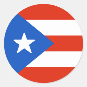 Flagge von Puerto Rico Runder Aufkleber