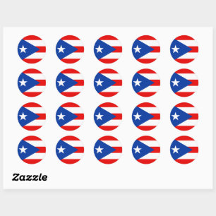 Flagge von Puerto Rico Runder Aufkleber